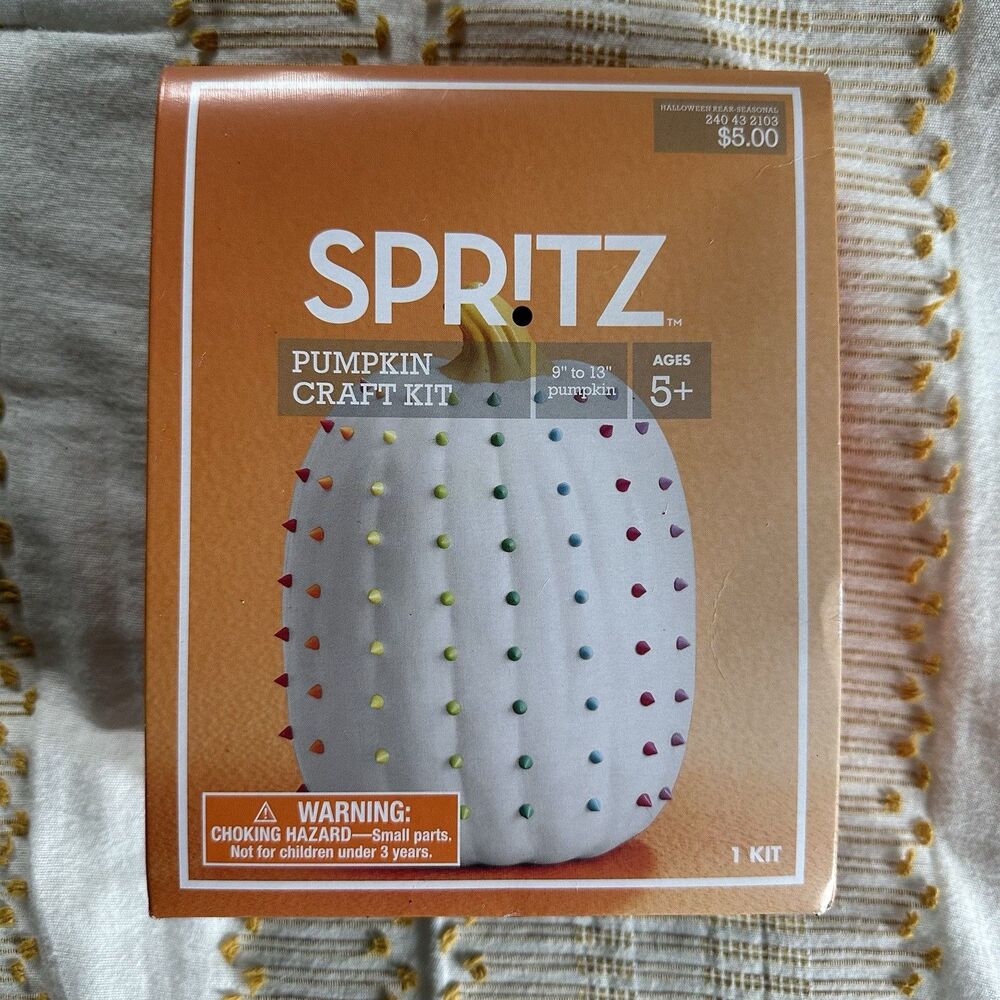 Spritz Pumpkin Craft Kit Multicolor Spikes 9-13” Pumpkin Decoration Halloween